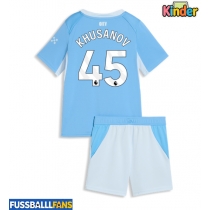 Manchester City Abdukodir Khusanov #45 Heimtrikotsatz Kinder 2026-27 Kurzarm (+ Kurze Hosen)